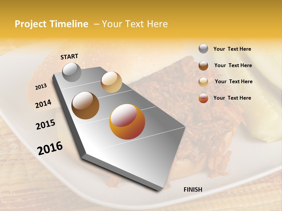 A Pulled Pork Sandwich With Pickles On A Plate PowerPoint Template