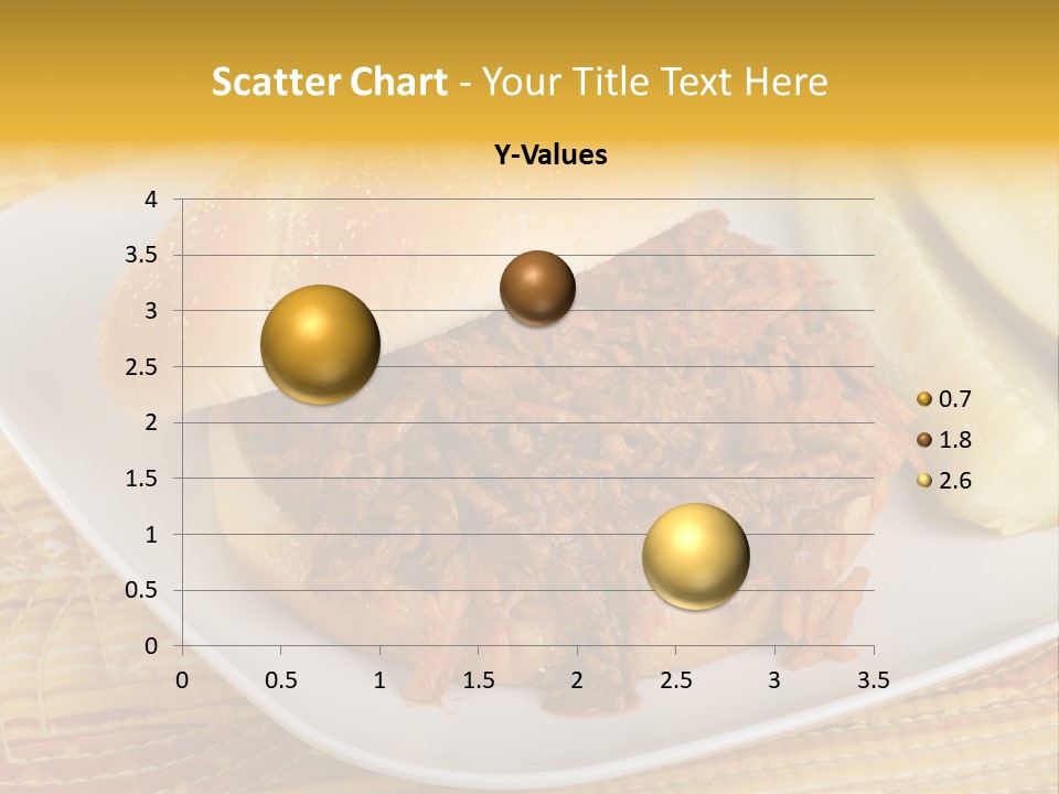 A Pulled Pork Sandwich With Pickles On A Plate PowerPoint Template