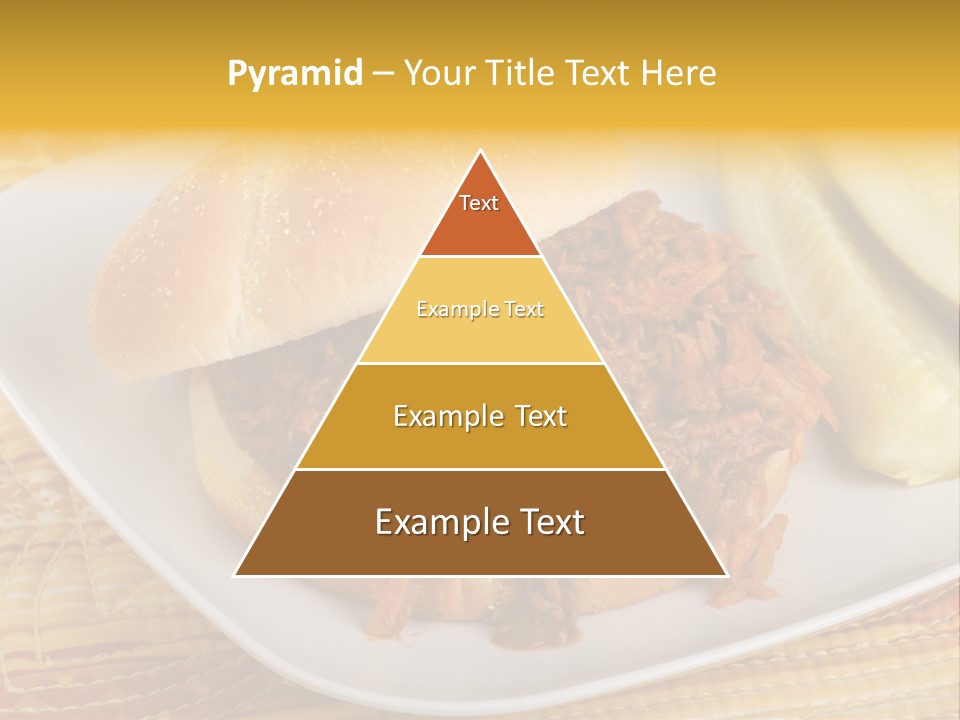 A Pulled Pork Sandwich With Pickles On A Plate PowerPoint Template