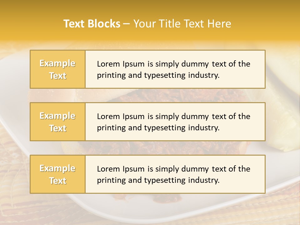 A Pulled Pork Sandwich With Pickles On A Plate PowerPoint Template