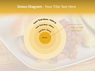 A Pulled Pork Sandwich With Pickles On A Plate PowerPoint Template