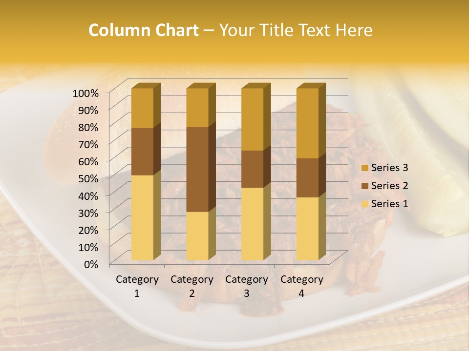 A Pulled Pork Sandwich With Pickles On A Plate PowerPoint Template