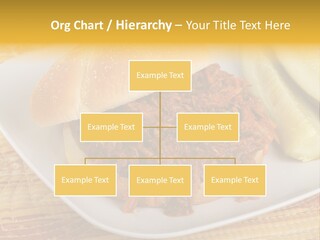 A Pulled Pork Sandwich With Pickles On A Plate PowerPoint Template
