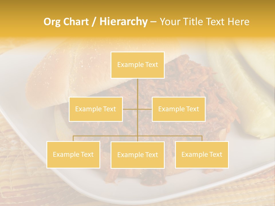 A Pulled Pork Sandwich With Pickles On A Plate PowerPoint Template