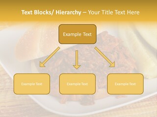 A Pulled Pork Sandwich With Pickles On A Plate PowerPoint Template