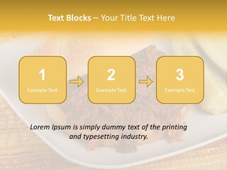 A Pulled Pork Sandwich With Pickles On A Plate PowerPoint Template