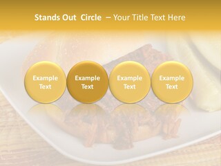 A Pulled Pork Sandwich With Pickles On A Plate PowerPoint Template