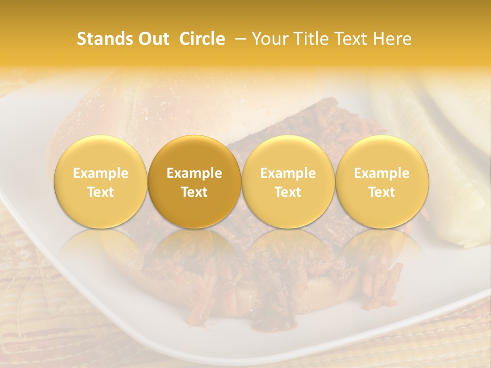 A Pulled Pork Sandwich With Pickles On A Plate PowerPoint Template