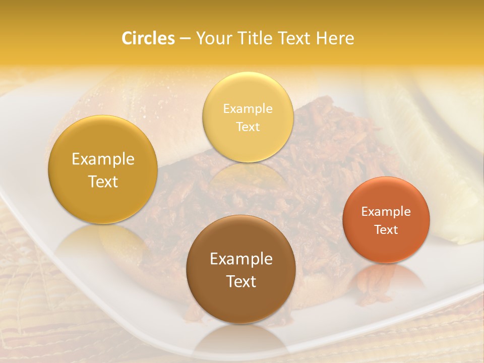 A Pulled Pork Sandwich With Pickles On A Plate PowerPoint Template