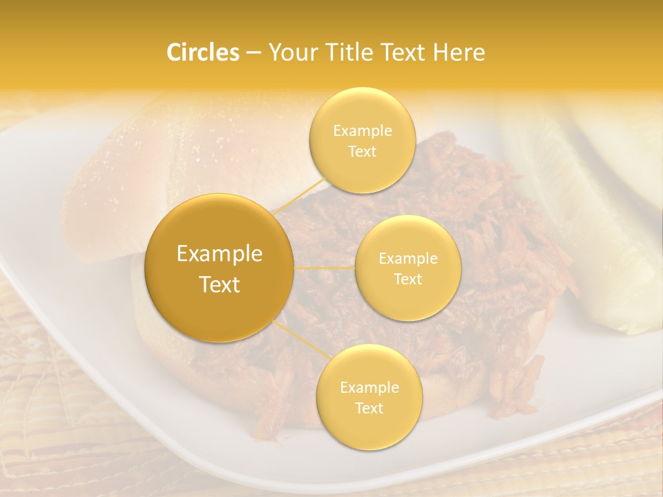 A Pulled Pork Sandwich With Pickles On A Plate PowerPoint Template