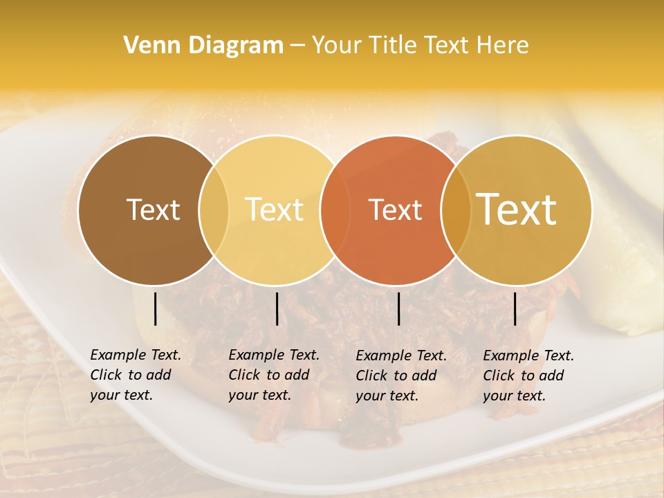 A Pulled Pork Sandwich With Pickles On A Plate PowerPoint Template