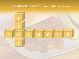 A Pulled Pork Sandwich With Pickles On A Plate PowerPoint Template