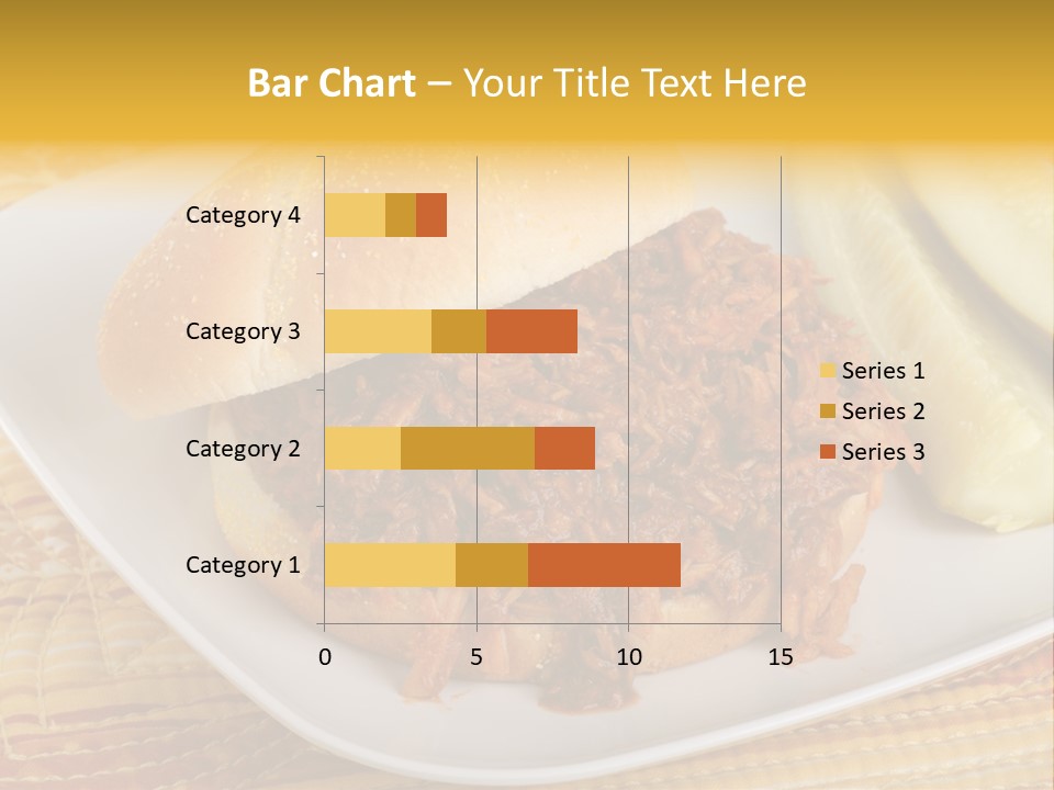 A Pulled Pork Sandwich With Pickles On A Plate PowerPoint Template