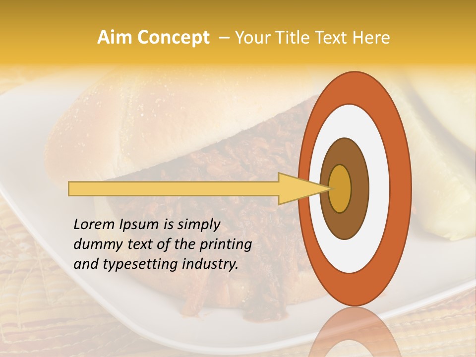 A Pulled Pork Sandwich With Pickles On A Plate PowerPoint Template