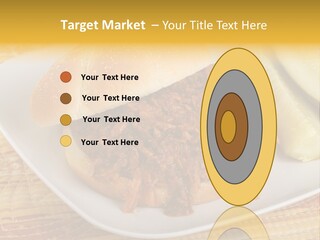 A Pulled Pork Sandwich With Pickles On A Plate PowerPoint Template