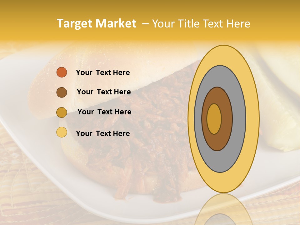 A Pulled Pork Sandwich With Pickles On A Plate PowerPoint Template