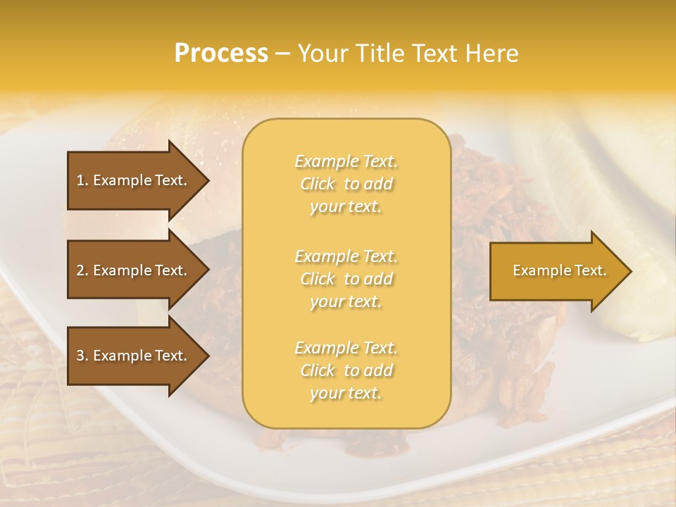 A Pulled Pork Sandwich With Pickles On A Plate PowerPoint Template