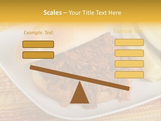 A Pulled Pork Sandwich With Pickles On A Plate PowerPoint Template