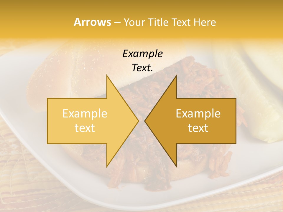 A Pulled Pork Sandwich With Pickles On A Plate PowerPoint Template