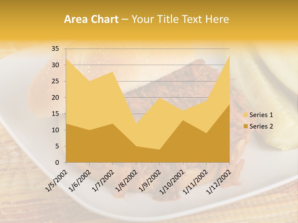 A Pulled Pork Sandwich With Pickles On A Plate PowerPoint Template