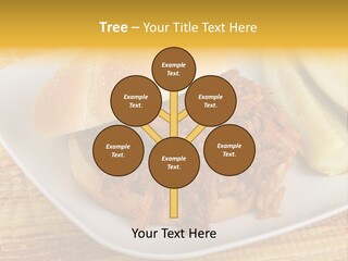 A Pulled Pork Sandwich With Pickles On A Plate PowerPoint Template