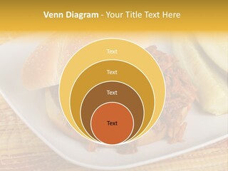 A Pulled Pork Sandwich With Pickles On A Plate PowerPoint Template