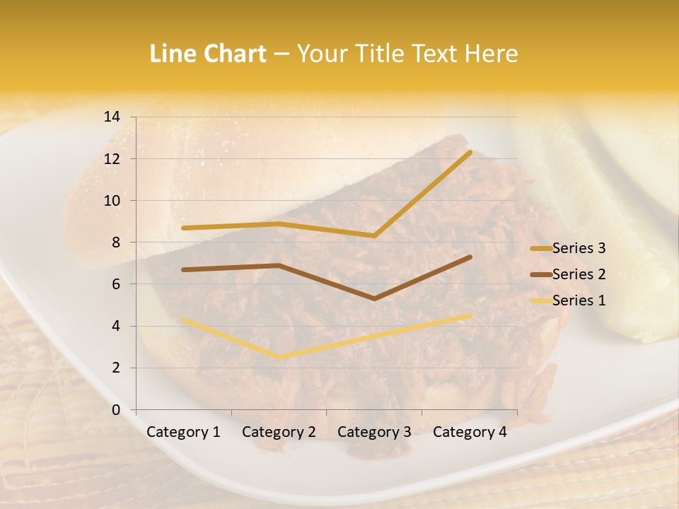 A Pulled Pork Sandwich With Pickles On A Plate PowerPoint Template