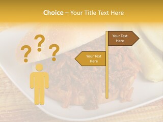 A Pulled Pork Sandwich With Pickles On A Plate PowerPoint Template