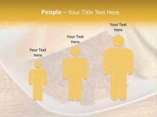 A Pulled Pork Sandwich With Pickles On A Plate PowerPoint Template