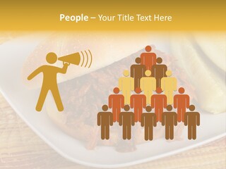 A Pulled Pork Sandwich With Pickles On A Plate PowerPoint Template