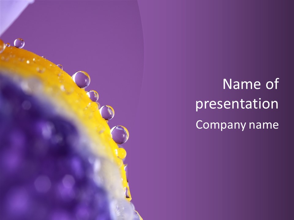 A Purple And Yellow Background With Bubbles On It PowerPoint Template