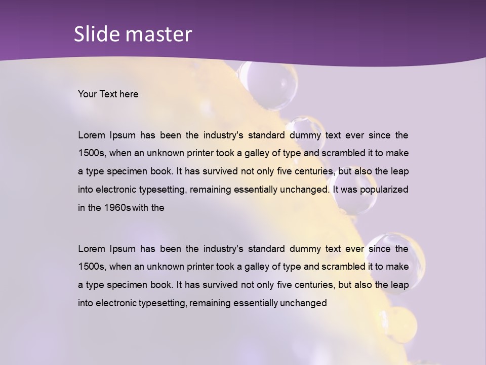 A Purple And Yellow Background With Bubbles On It PowerPoint Template