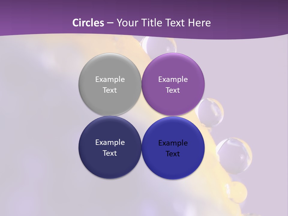 A Purple And Yellow Background With Bubbles On It PowerPoint Template