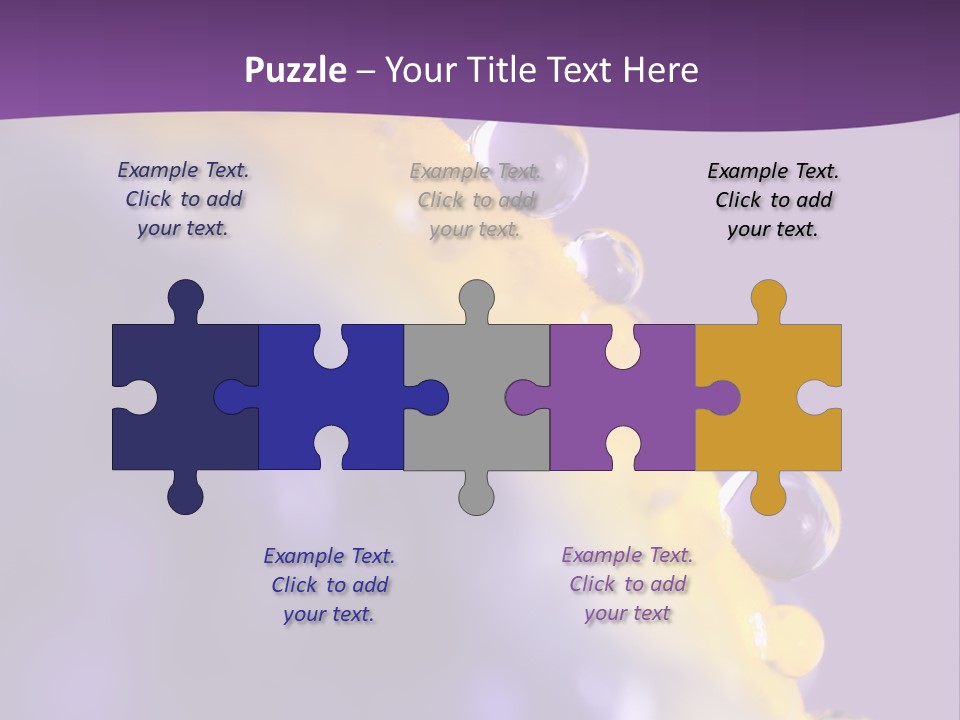 A Purple And Yellow Background With Bubbles On It PowerPoint Template