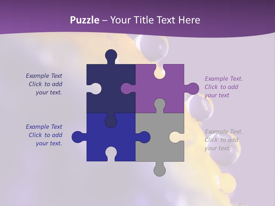 A Purple And Yellow Background With Bubbles On It PowerPoint Template