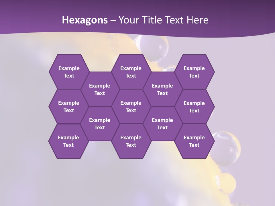 A Purple And Yellow Background With Bubbles On It PowerPoint Template