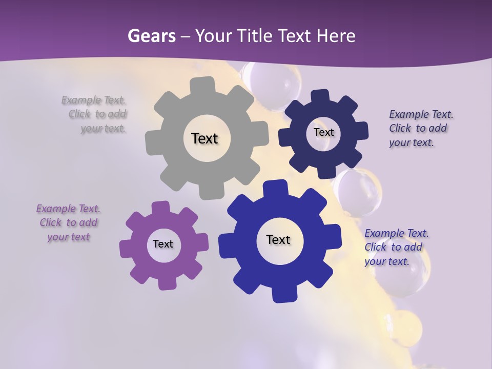A Purple And Yellow Background With Bubbles On It PowerPoint Template