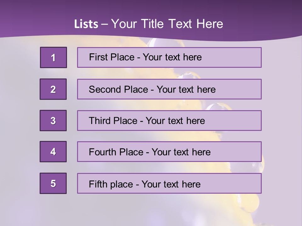 A Purple And Yellow Background With Bubbles On It PowerPoint Template