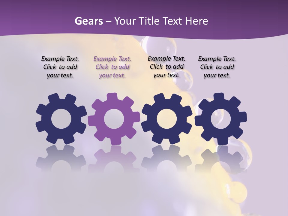 A Purple And Yellow Background With Bubbles On It PowerPoint Template