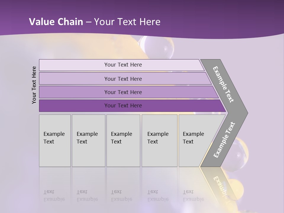 A Purple And Yellow Background With Bubbles On It PowerPoint Template