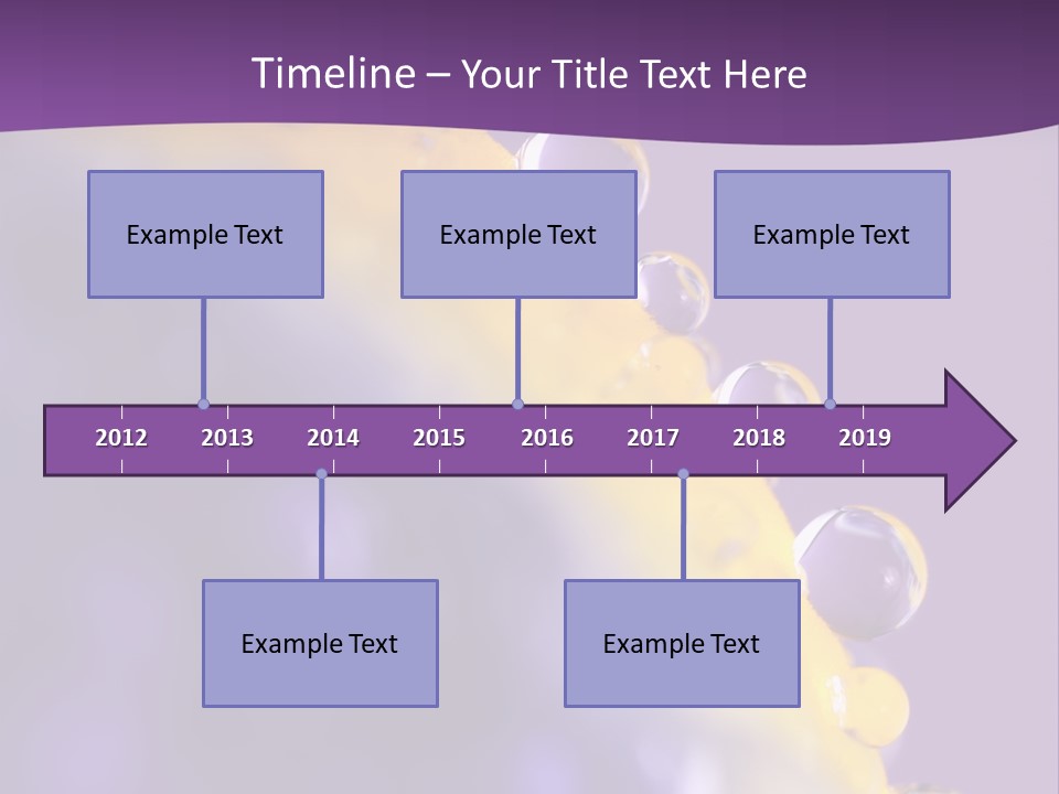 A Purple And Yellow Background With Bubbles On It PowerPoint Template