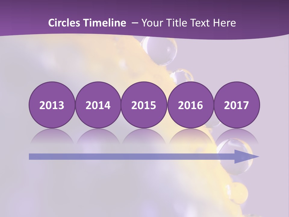 A Purple And Yellow Background With Bubbles On It PowerPoint Template