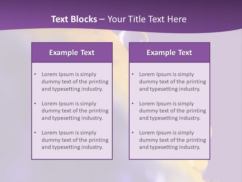 A Purple And Yellow Background With Bubbles On It PowerPoint Template