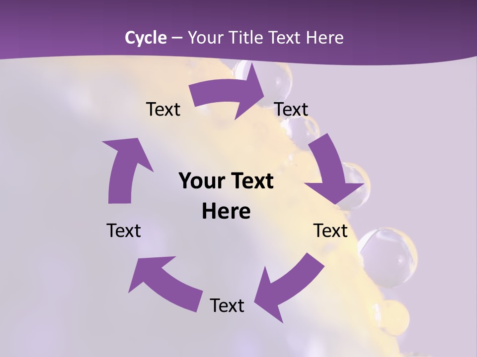 A Purple And Yellow Background With Bubbles On It PowerPoint Template