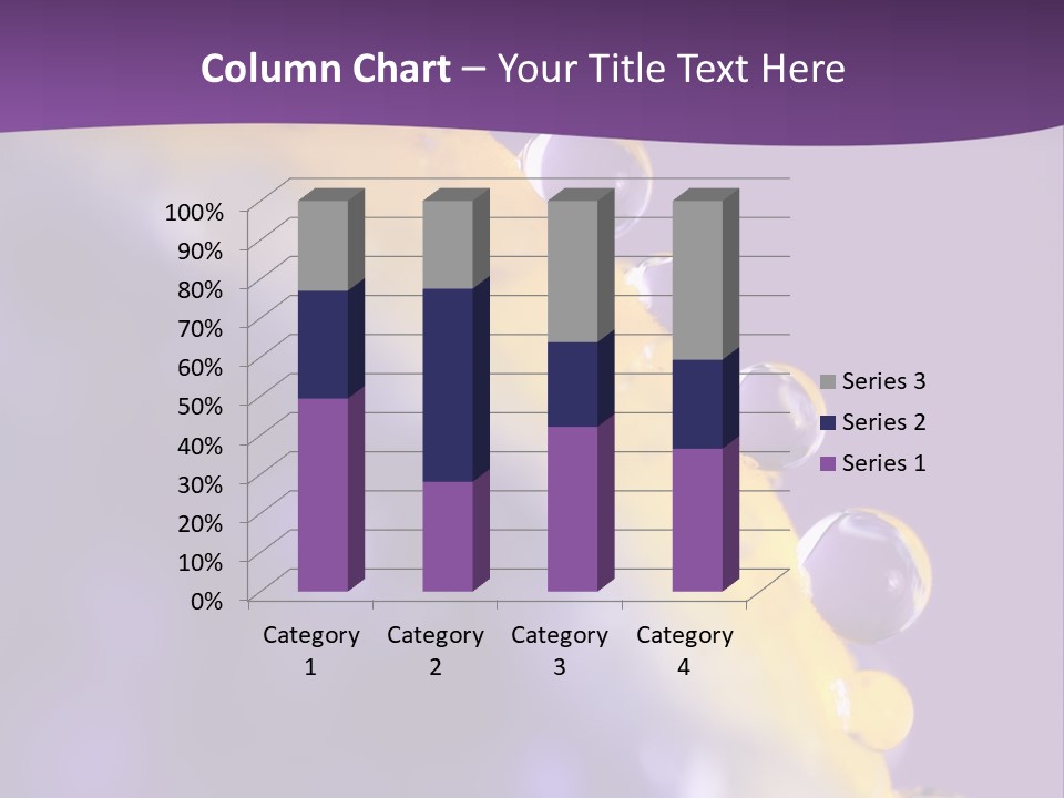 A Purple And Yellow Background With Bubbles On It PowerPoint Template