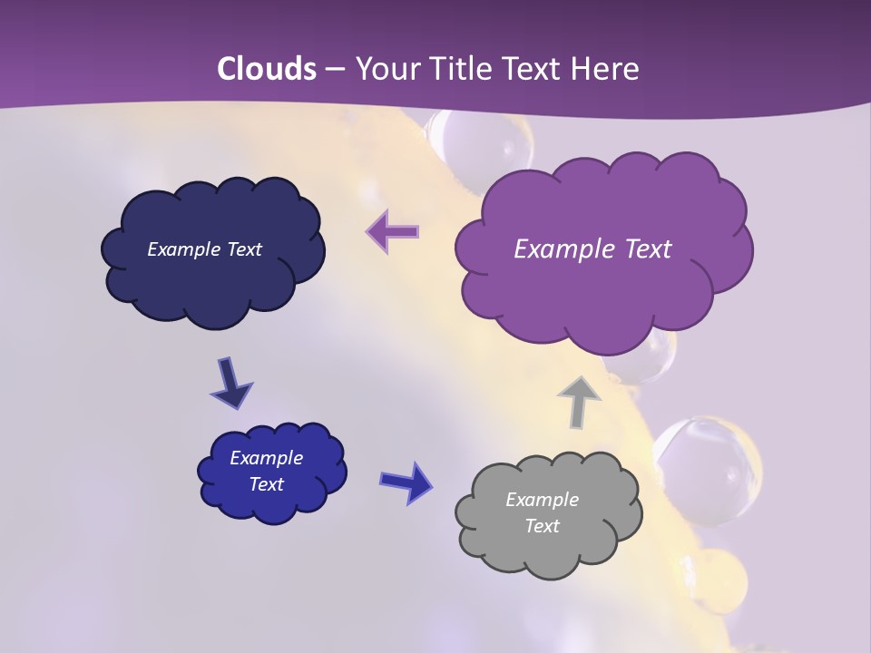 A Purple And Yellow Background With Bubbles On It PowerPoint Template