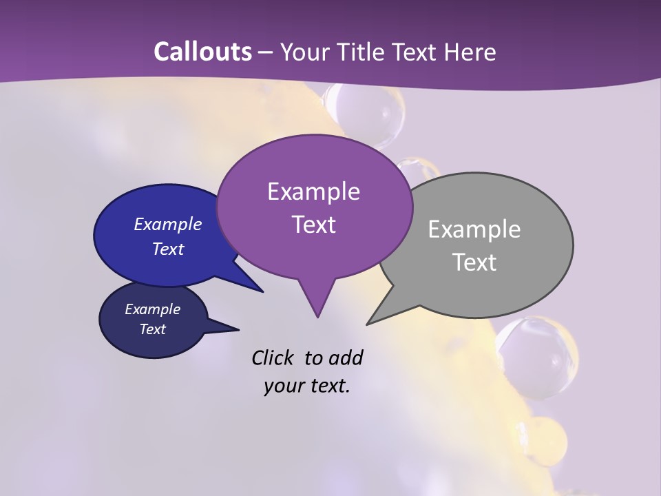 A Purple And Yellow Background With Bubbles On It PowerPoint Template