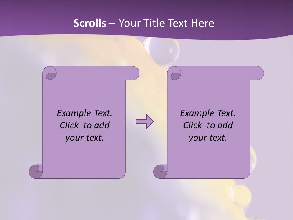 A Purple And Yellow Background With Bubbles On It PowerPoint Template