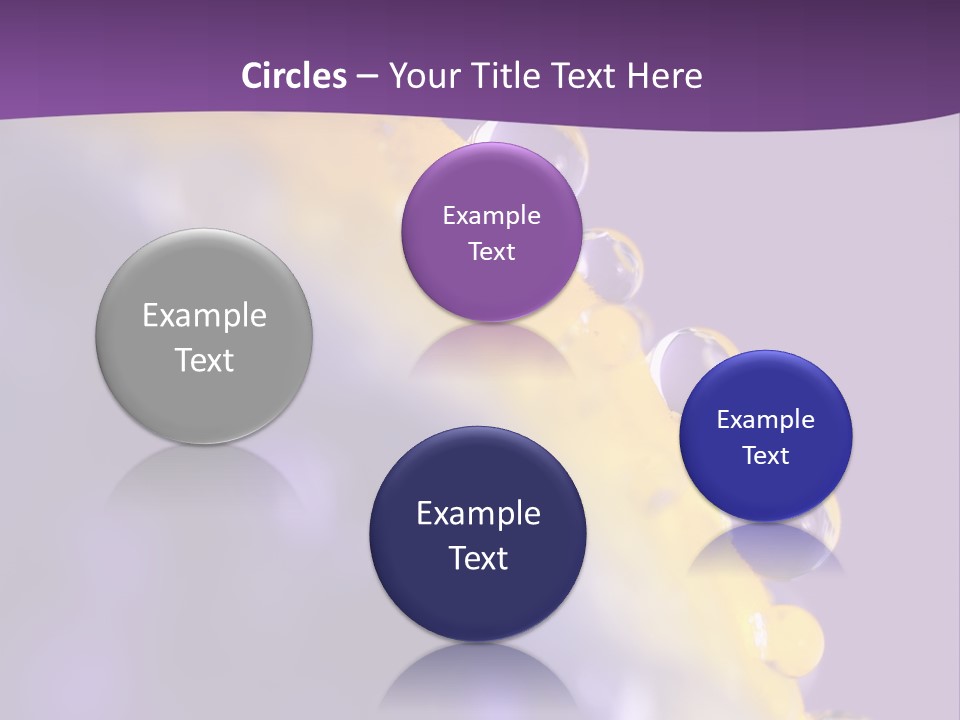 A Purple And Yellow Background With Bubbles On It PowerPoint Template