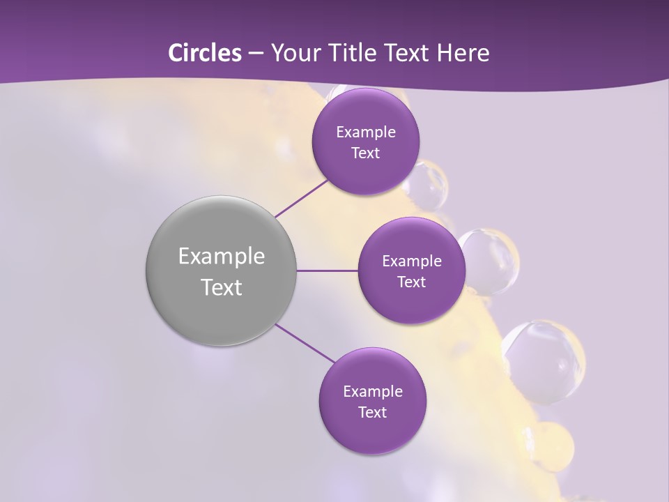 A Purple And Yellow Background With Bubbles On It PowerPoint Template